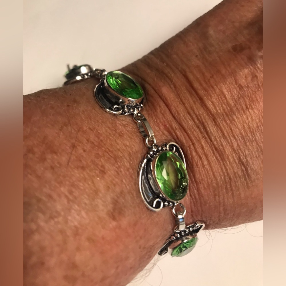 Peridot 925 Sterling Silver Bracelet